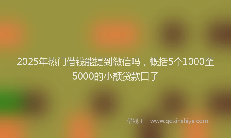 2025年热门借钱能提到微信吗，概括5个1000至5000的小额贷款口子