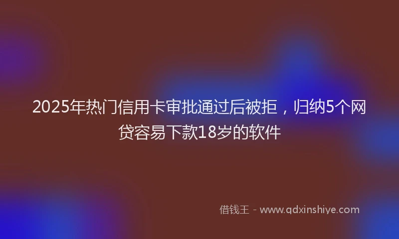 2025年热门信用卡审批通过后被拒，归纳5个网贷容易下款18岁的软件