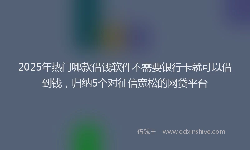 2025年热门哪款借钱软件不需要银行卡就可以借到钱，归纳5个对征信宽松的网贷平台