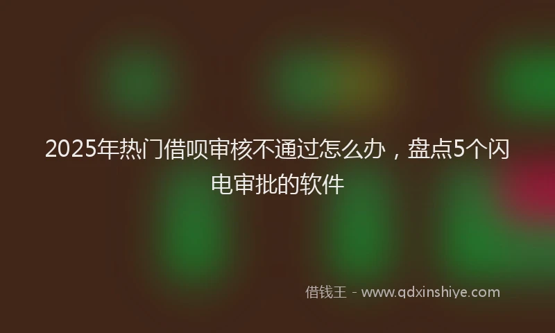 2025年热门借呗审核不通过怎么办，盘点5个闪电审批的软件