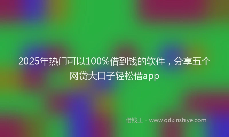 2025年热门可以100%借到钱的软件，分享五个网贷大口子轻松借app