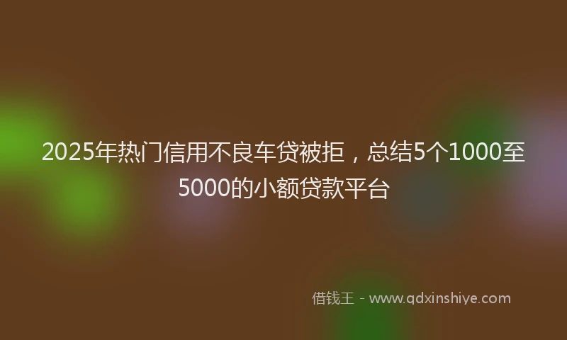 2025年热门信用不良车贷被拒，总结5个1000至5000的小额贷款平台
