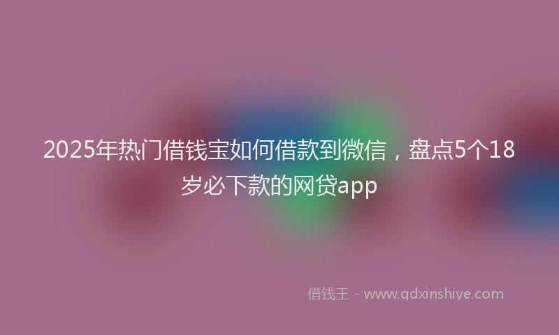2025年热门借钱宝如何借款到微信，盘点5个18岁必下款的网贷app