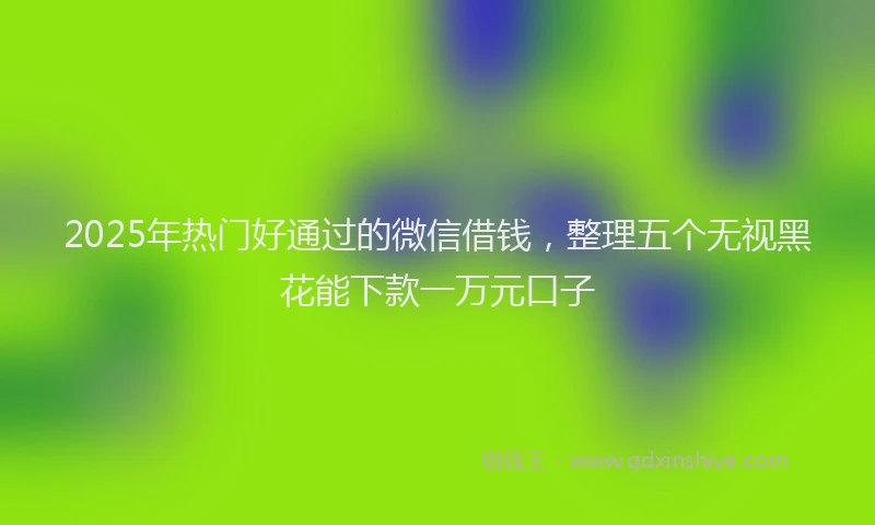 2025年热门好通过的微信借钱，整理五个无视黑花能下款一万元口子