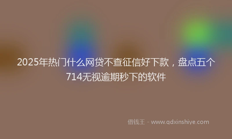2025年热门什么网贷不查征信好下款，盘点五个714无视逾期秒下的软件