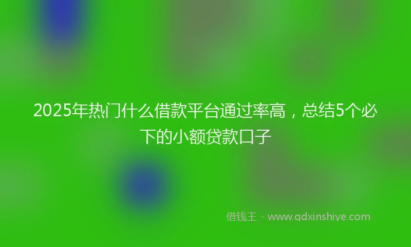 2025年热门什么借款平台通过率高，总结5个必下的小额贷款口子