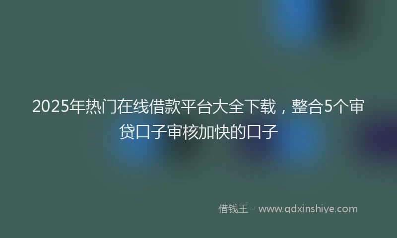 2025年热门在线借款平台大全下载，整合5个审贷口子审核加快的口子