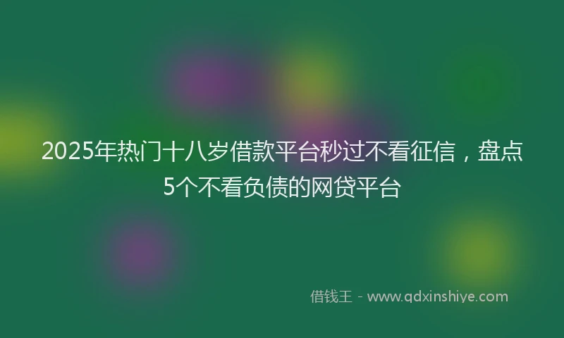 2025年热门十八岁借款平台秒过不看征信，盘点5个不看负债的网贷平台