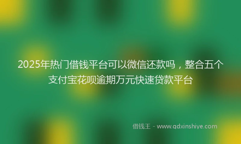 2025年热门借钱平台可以微信还款吗，整合五个支付宝花呗逾期万元快速贷款平台
