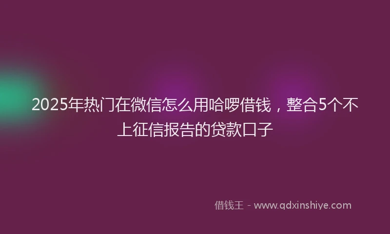 2025年热门在微信怎么用哈啰借钱，整合5个不上征信报告的贷款口子