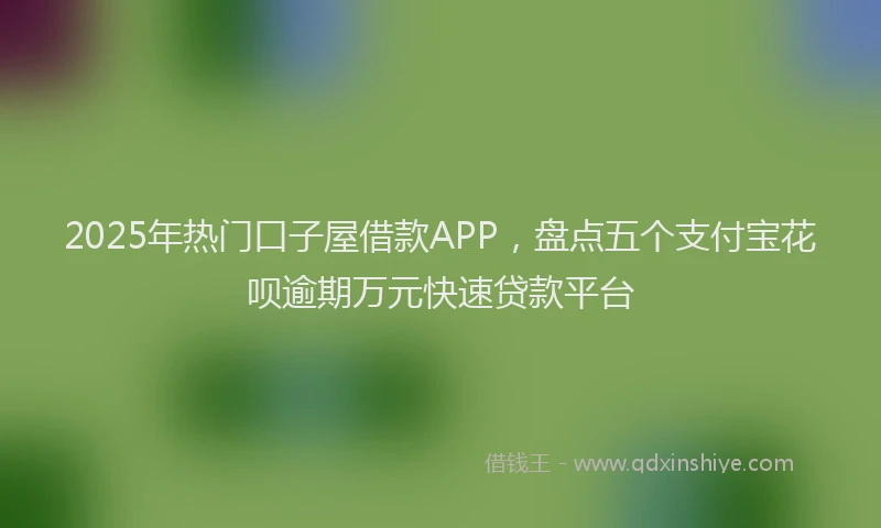 2025年热门口子屋借款APP，盘点五个支付宝花呗逾期万元快速贷款平台