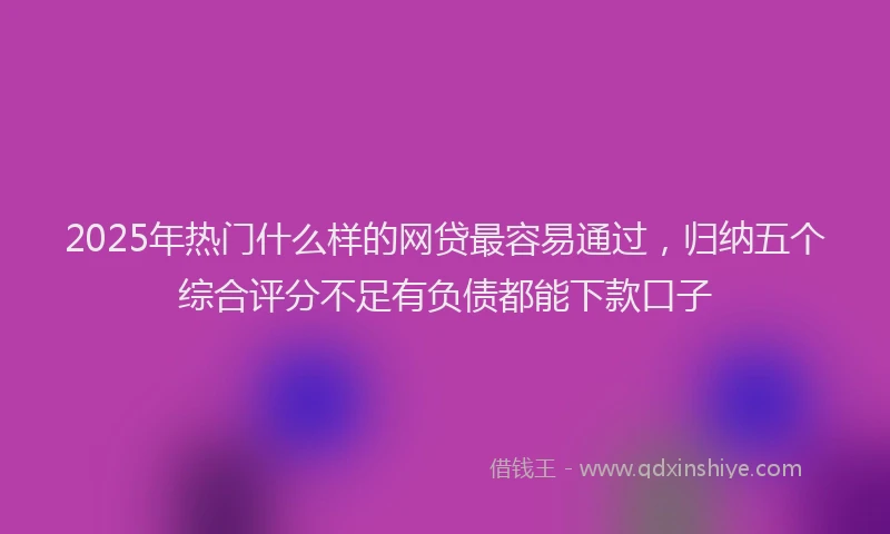 2025年热门什么样的网贷最容易通过，归纳五个综合评分不足有负债都能下款口子