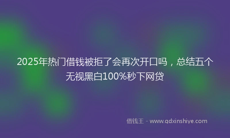 2025年热门借钱被拒了会再次开口吗，总结五个无视黑白100%秒下网贷