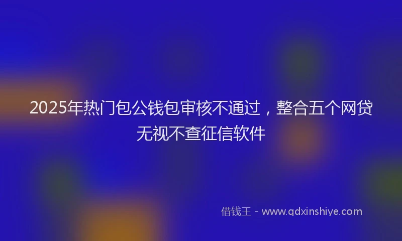 2025年热门包公钱包审核不通过，整合五个网贷无视不查征信软件