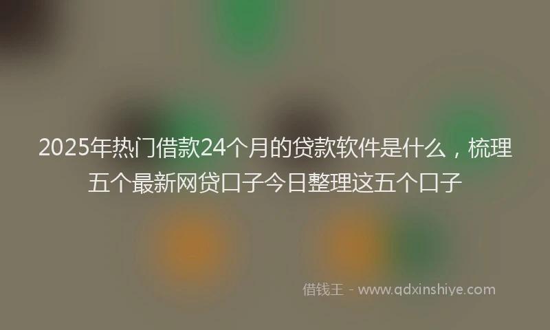 2025年热门借款24个月的贷款软件是什么，梳理五个最新网贷口子今日整理这五个口子