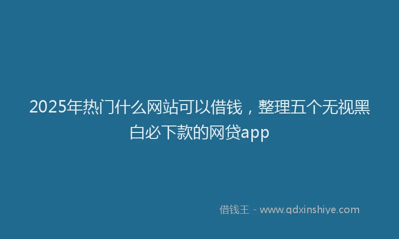 2025年热门什么网站可以借钱，整理五个无视黑白必下款的网贷app