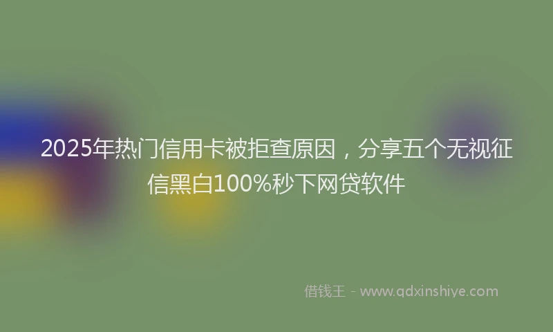 2025年热门信用卡被拒查原因，分享五个无视征信黑白100%秒下网贷软件