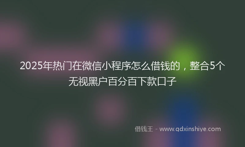 2025年热门在微信小程序怎么借钱的，整合5个无视黑户百分百下款口子