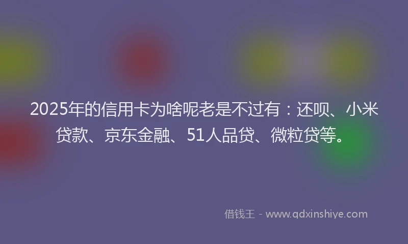 2025年的信用卡为啥呢老是不过有：还呗、小米贷款、京东金融、51人品贷、微粒贷等。