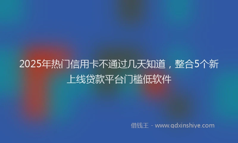 2025年热门信用卡不通过几天知道，整合5个新上线贷款平台门槛低软件