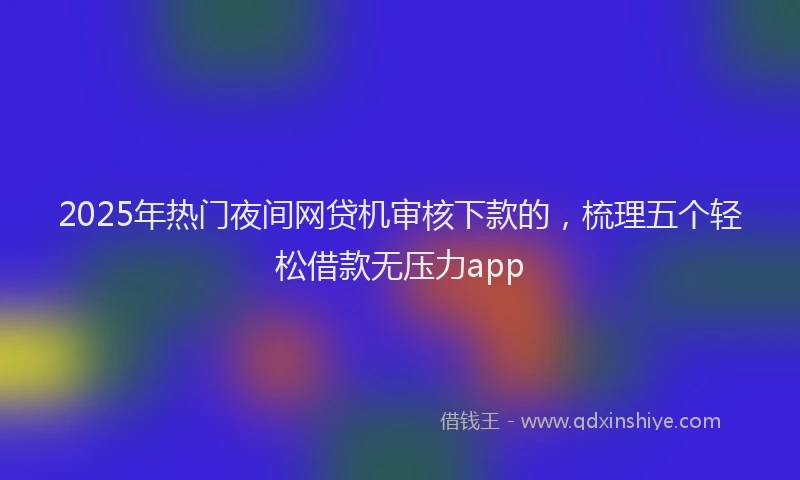 2025年热门夜间网贷机审核下款的，梳理五个轻松借款无压力app