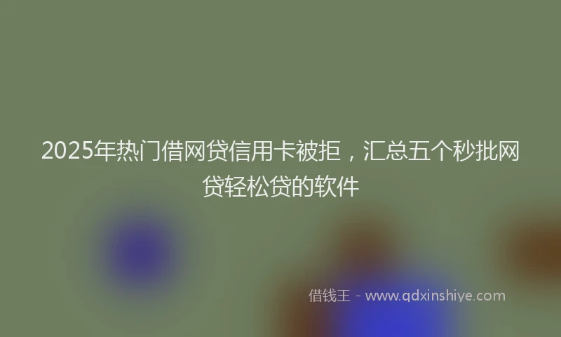 2025年热门借网贷信用卡被拒，汇总五个秒批网贷轻松贷的软件