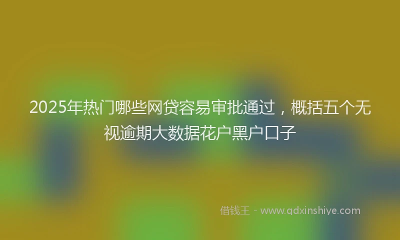 2025年热门哪些网贷容易审批通过，概括五个无视逾期大数据花户黑户口子