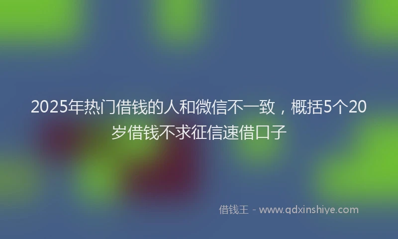 2025年热门借钱的人和微信不一致，概括5个20岁借钱不求征信速借口子