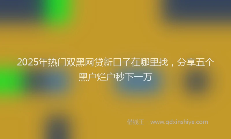 2025年热门双黑网贷新口子在哪里找，分享五个黑户烂户秒下一万