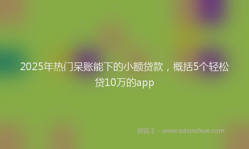 2025年热门呆账能下的小额贷款，概括5个轻松贷10万的app
