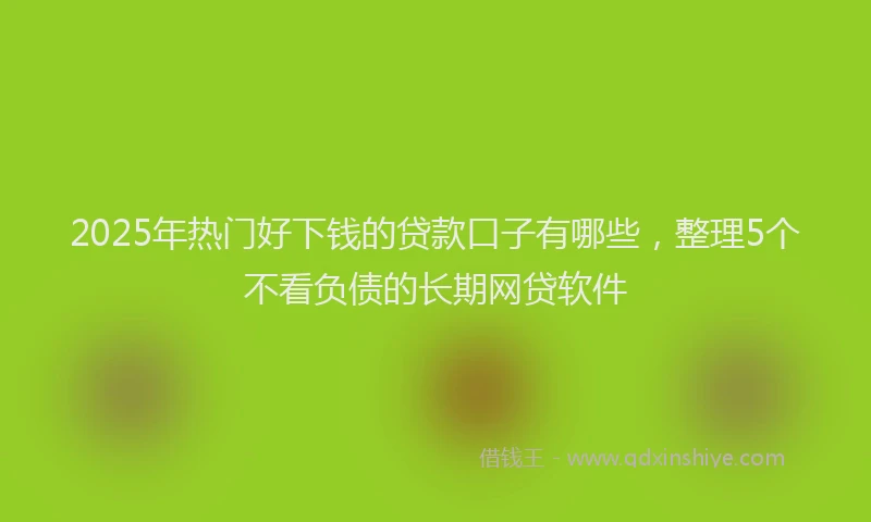 2025年热门好下钱的贷款口子有哪些，整理5个不看负债的长期网贷软件