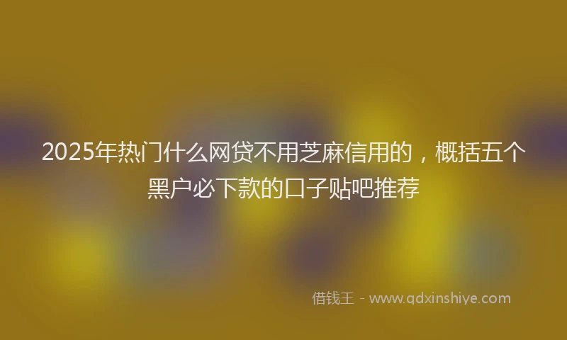 2025年热门什么网贷不用芝麻信用的，概括五个黑户必下款的口子贴吧推荐