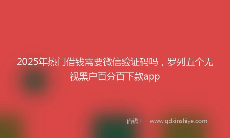 2025年热门借钱需要微信验证码吗，罗列五个无视黑户百分百下款app
