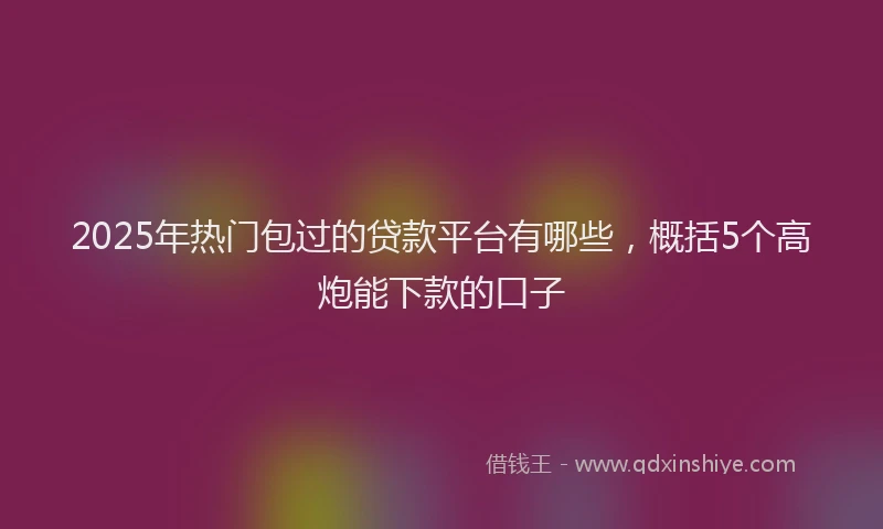 2025年热门包过的贷款平台有哪些，概括5个高炮能下款的口子