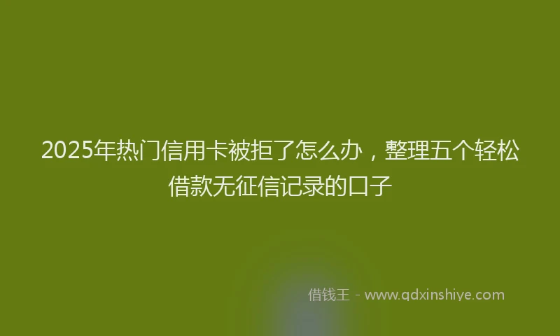 2025年热门信用卡被拒了怎么办，整理五个轻松借款无征信记录的口子