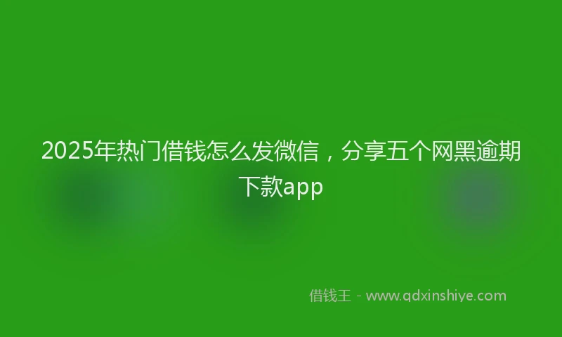 2025年热门借钱怎么发微信,分享五个网黑逾期下款app