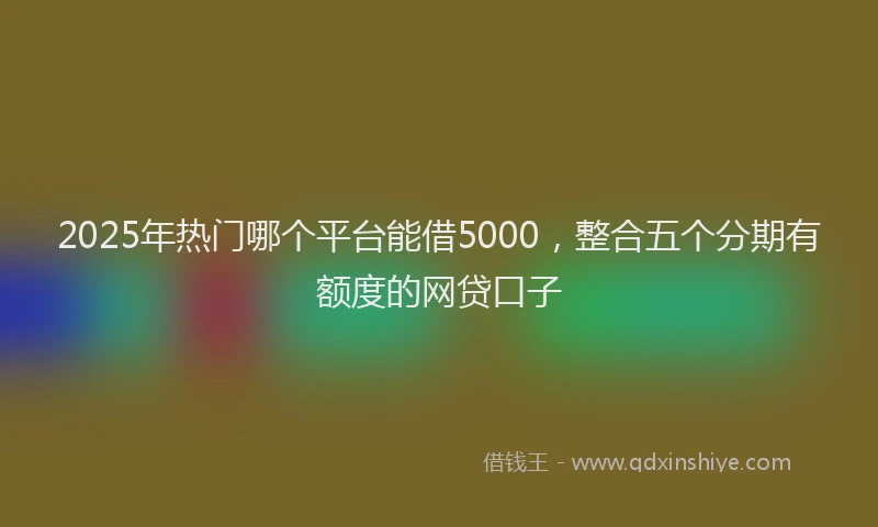 2025年热门哪个平台能借5000，整合五个分期有额度的网贷口子