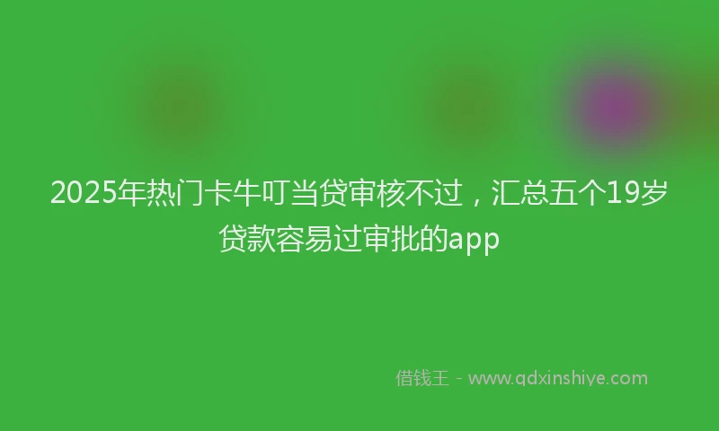 2025年热门卡牛叮当贷审核不过，汇总五个19岁贷款容易过审批的app