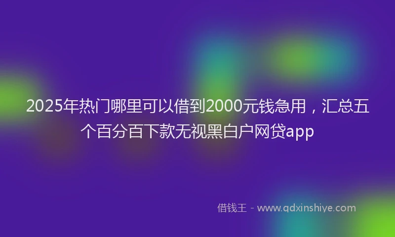 2025年热门哪里可以借到2000元钱急用，汇总五个百分百下款无视黑白户网贷app