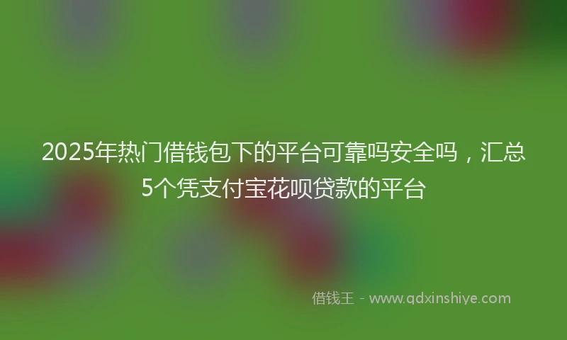 2025年热门借钱包下的平台可靠吗安全吗，汇总5个凭支付宝花呗贷款的平台