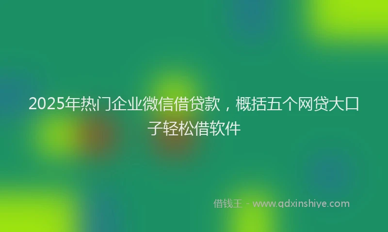 2025年热门企业微信借贷款，概括五个网贷大口子轻松借软件