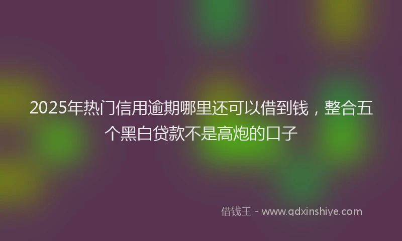 2025年热门信用逾期哪里还可以借到钱，整合五个黑白贷款不是高炮的口子