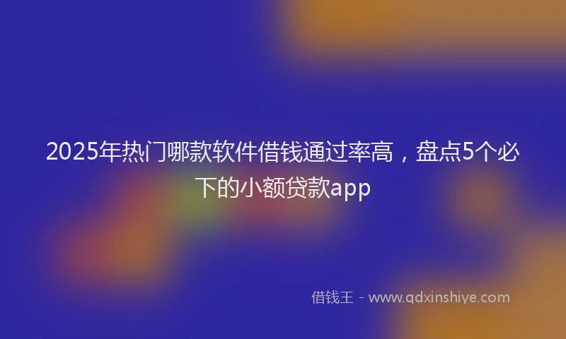 2025年热门哪款软件借钱通过率高，盘点5个必下的小额贷款app