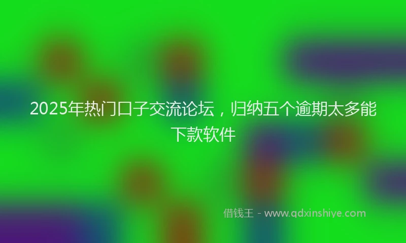 2025年热门口子交流论坛，归纳五个逾期太多能下款软件
