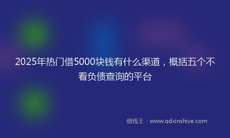 2025年热门借5000块钱有什么渠道，概括五个不看负债查询的平台