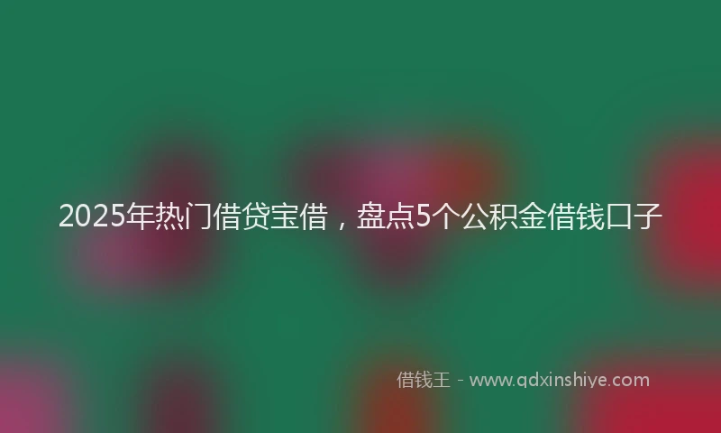 2025年热门借贷宝借，盘点5个公积金借钱口子