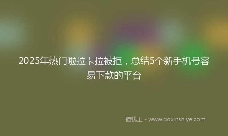 2025年热门啦拉卡拉被拒，总结5个新手机号容易下款的平台