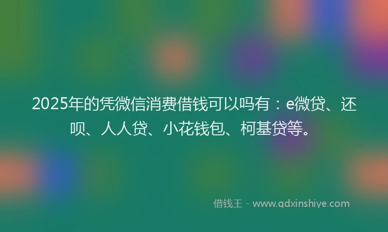 2025年的凭微信消费借钱可以吗有：e微贷、还呗、人人贷、小花钱包、柯基贷等。