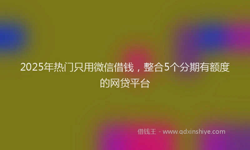 2025年热门只用微信借钱，整合5个分期有额度的网贷平台