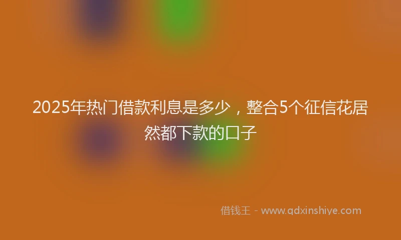 2025年热门借款利息是多少，整合5个征信花居然都下款的口子